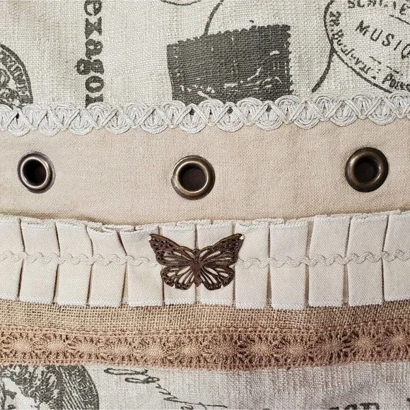 *SOLD* Indian Inc. Butterfly Boho Burlap Knapsack Bag - Picture 7 of 8